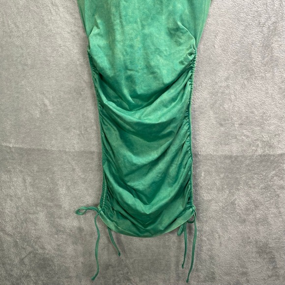 ZARA Dress XS Bodycon Ruched Stretch Kelly Green Club Party Going‎ Out Y2k - Picture 7 of 9